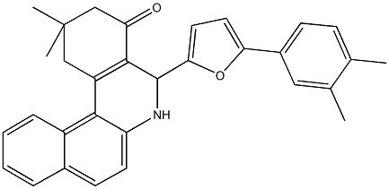 5-[5-(3,4-dimethylphenyl)-2-furyl]-2,2-dimethyl-2,3,5,6-tetrahydrobenzo[a]phenanthridin-4(1H)-one 化学構造式