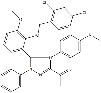 1-{5-{2-[(2,4-dichlorobenzyl)oxy]-3-methoxyphenyl}-4-[4-(dimethylamino)phenyl]-1-phenyl-4,5-dihydro-1H-1,2,4-triazol-3-yl}ethanone Structure