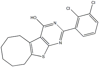2-(2,3-dichlorophenyl)-5,6,7,8,9,10-hexahydrocycloocta[4,5]thieno[2,3-d]pyrimidin-4-ol Struktur