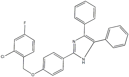 2-{4-[(2-chloro-4-fluorobenzyl)oxy]phenyl}-4,5-diphenyl-1H-imidazole 化学構造式