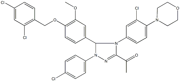 353502-79-1 1-(4-[3-chloro-4-(4-morpholinyl)phenyl]-1-(4-chlorophenyl)-5-{4-[(2,4-dichlorobenzyl)oxy]-3-methoxyphenyl}-4,5-dihydro-1H-1,2,4-triazol-3-yl)ethanone