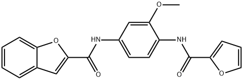 N-[4-(2-furoylamino)-3-methoxyphenyl]-1-benzofuran-2-carboxamide Struktur