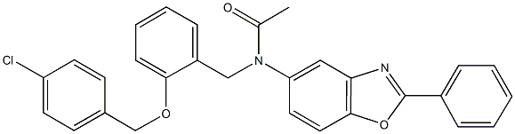 N-{2-[(4-chlorobenzyl)oxy]benzyl}-N-(2-phenyl-1,3-benzoxazol-5-yl)acetamide Struktur