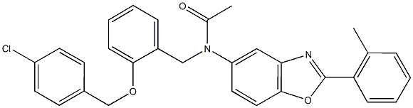 N-{2-[(4-chlorobenzyl)oxy]benzyl}-N-[2-(2-methylphenyl)-1,3-benzoxazol-5-yl]acetamide Struktur