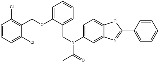 N-{2-[(2,6-dichlorobenzyl)oxy]benzyl}-N-(2-phenyl-1,3-benzoxazol-5-yl)acetamide Structure