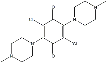 2,5-dichloro-3,6-bis(4-methyl-1-piperazinyl)benzo-1,4-quinone Structure