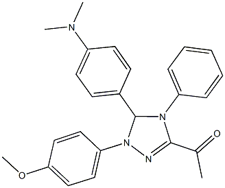 1-[5-[4-(dimethylamino)phenyl]-1-(4-methoxyphenyl)-4-phenyl-4,5-dihydro-1H-1,2,4-triazol-3-yl]ethanone 化学構造式