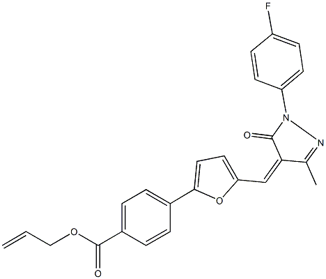 allyl 4-(5-{[1-(4-fluorophenyl)-3-methyl-5-oxo-1,5-dihydro-4H-pyrazol-4-ylidene]methyl}-2-furyl)benzoate,353503-99-8,结构式
