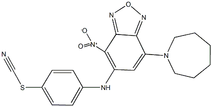 4-({7-(1-azepanyl)-4-nitro-2,1,3-benzoxadiazol-5-yl}amino)phenyl thiocyanate Structure
