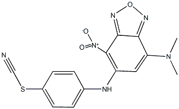 4-({7-(dimethylamino)-4-nitro-2,1,3-benzoxadiazol-5-yl}amino)phenyl thiocyanate Struktur