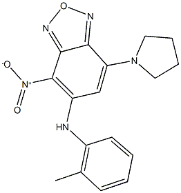 4-nitro-7-(1-pyrrolidinyl)-5-(2-toluidino)-2,1,3-benzoxadiazole,353507-71-8,结构式
