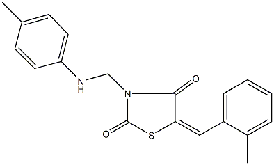 5-(2-methylbenzylidene)-3-(4-toluidinomethyl)-1,3-thiazolidine-2,4-dione 结构式