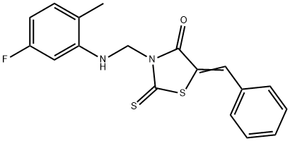 5-benzylidene-3-[(5-fluoro-2-methylanilino)methyl]-2-thioxo-1,3-thiazolidin-4-one Structure