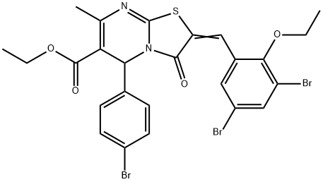 ethyl 5-(4-bromophenyl)-2-(3,5-dibromo-2-ethoxybenzylidene)-7-methyl-3-oxo-2,3-dihydro-5H-[1,3]thiazolo[3,2-a]pyrimidine-6-carboxylate Structure