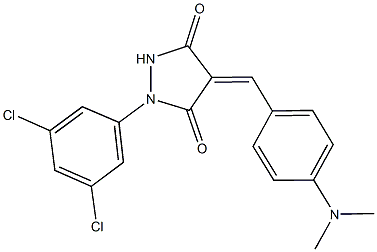 1-(3,5-dichlorophenyl)-4-[4-(dimethylamino)benzylidene]-3,5-pyrazolidinedione 结构式