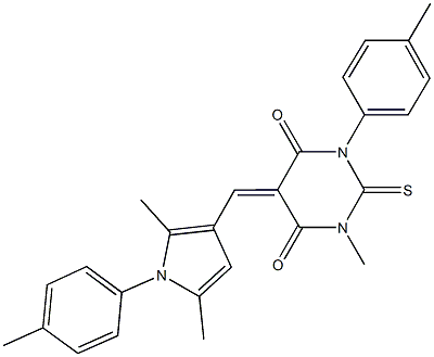 5-{[2,5-dimethyl-1-(4-methylphenyl)-1H-pyrrol-3-yl]methylene}-1-methyl-3-(4-methylphenyl)-2-thioxodihydro-4,6(1H,5H)-pyrimidinedione Structure