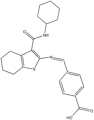 353510-06-2 4-[({3-[(cyclohexylamino)carbonyl]-4,5,6,7-tetrahydro-1-benzothien-2-yl}imino)methyl]benzoic acid