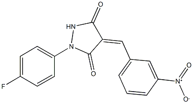 1-(4-fluorophenyl)-4-{3-nitrobenzylidene}-3,5-pyrazolidinedione Struktur