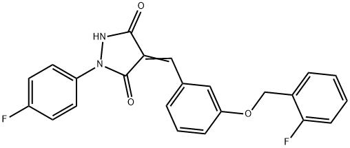 4-{3-[(2-fluorobenzyl)oxy]benzylidene}-1-(4-fluorophenyl)-3,5-pyrazolidinedione Structure