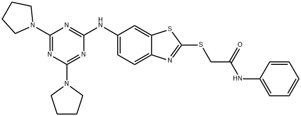 353510-31-3 2-[(6-{[4,6-di(1-pyrrolidinyl)-1,3,5-triazin-2-yl]amino}-1,3-benzothiazol-2-yl)sulfanyl]-N-phenylacetamide