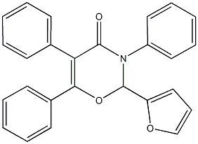 2-(2-furyl)-3,5,6-triphenyl-2,3-dihydro-4H-1,3-oxazin-4-one Structure