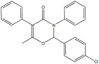 2-(4-chlorophenyl)-6-methyl-3,5-diphenyl-2,3-dihydro-4H-1,3-oxazin-4-one,353510-67-5,结构式