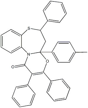 353510-68-6 4a-(4-methylphenyl)-2,3,6-triphenyl-5,6-dihydro-1H,4aH-[1,3]oxazino[2,3-d][1,5]benzothiazepin-1-one