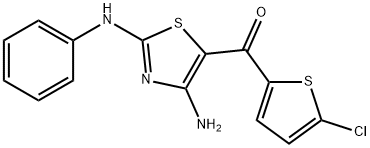 (4-amino-2-anilino-1,3-thiazol-5-yl)(5-chloro-2-thienyl)methanone,353512-04-6,结构式