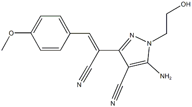 353514-46-2 5-amino-3-[1-cyano-2-(4-methoxyphenyl)vinyl]-1-(2-hydroxyethyl)-1H-pyrazole-4-carbonitrile