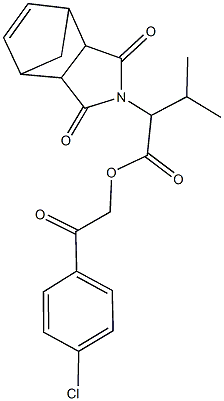 2-(4-chlorophenyl)-2-oxoethyl 2-(3,5-dioxo-4-azatricyclo[5.2.1.0~2,6~]dec-8-en-4-yl)-3-methylbutanoate Struktur