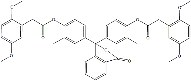 4-[1-(4-{[(2,5-dimethoxyphenyl)acetyl]oxy}-3-methylphenyl)-3-oxo-1,3-dihydro-2-benzofuran-1-yl]-2-methylphenyl (2,5-dimethoxyphenyl)acetate,353515-02-3,结构式