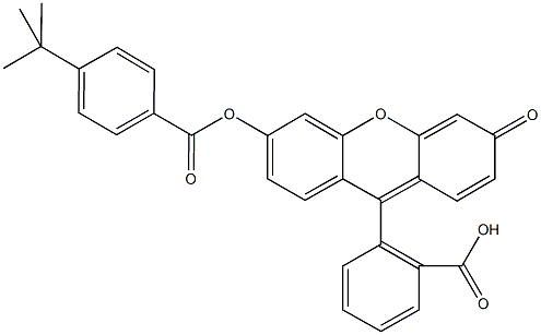 2-{6-[(4-tert-butylbenzoyl)oxy]-3-oxo-3H-xanthen-9-yl}benzoic acid Struktur