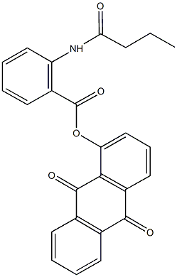 9,10-dioxo-9,10-dihydro-1-anthracenyl 2-(butyrylamino)benzoate Struktur