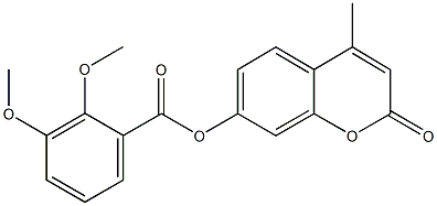 4-methyl-2-oxo-2H-chromen-7-yl 2,3-dimethoxybenzoate 化学構造式