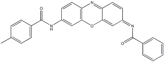N-[3-(benzoylimino)-3H-phenoxazin-7-yl]-4-methylbenzamide Struktur
