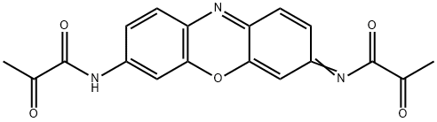 2-oxo-N-[7-(pyruvoylamino)-3H-phenoxazin-3-ylidene]propanamide 化学構造式