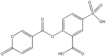 2-{[(2-oxo-2H-pyran-5-yl)carbonyl]oxy}-5-sulfobenzoic acid 化学構造式