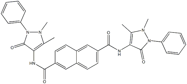 N~2~,N~6~-bis(1,5-dimethyl-3-oxo-2-phenyl-2,3-dihydro-1H-pyrazol-4-yl)-2,6-naphthalenedicarboxamide Structure