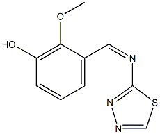 2-methoxy-3-[(1,3,4-thiadiazol-2-ylimino)methyl]phenol 结构式