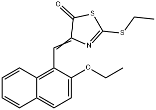 4-[(2-ethoxy-1-naphthyl)methylene]-2-(ethylsulfanyl)-1,3-thiazol-5(4H)-one Structure