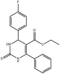 ethyl 4-(4-fluorophenyl)-6-phenyl-2-thioxo-1,2,3,4-tetrahydro-5-pyrimidinecarboxylate Structure