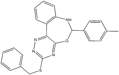 3-(benzylsulfanyl)-6-(4-methylphenyl)-6,7-dihydro[1,2,4]triazino[5,6-d][3,1]benzoxazepine Structure
