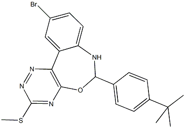 10-bromo-6-(4-tert-butylphenyl)-3-(methylsulfanyl)-6,7-dihydro[1,2,4]triazino[5,6-d][3,1]benzoxazepine,353517-53-0,结构式