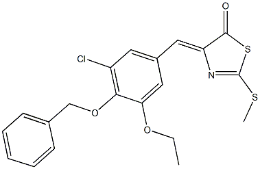 4-[4-(benzyloxy)-3-chloro-5-ethoxybenzylidene]-2-(methylsulfanyl)-1,3-thiazol-5(4H)-one 结构式