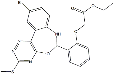 ethyl {2-[10-bromo-3-(methylsulfanyl)-6,7-dihydro[1,2,4]triazino[5,6-d][3,1]benzoxazepin-6-yl]phenoxy}acetate,353517-60-9,结构式