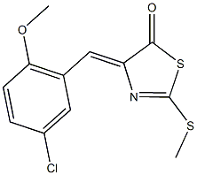 4-(5-chloro-2-methoxybenzylidene)-2-(methylsulfanyl)-1,3-thiazol-5(4H)-one 结构式