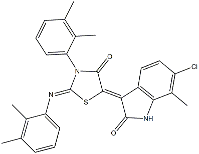 6-chloro-3-{3-(2,3-dimethylphenyl)-2-[(2,3-dimethylphenyl)imino]-4-oxo-1,3-thiazolidin-5-ylidene}-7-methyl-1,3-dihydro-2H-indol-2-one|