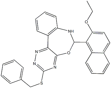 3-(benzylsulfanyl)-6-(2-ethoxy-1-naphthyl)-6,7-dihydro[1,2,4]triazino[5,6-d][3,1]benzoxazepine Structure
