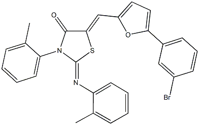 353517-85-8 5-{[5-(3-bromophenyl)-2-furyl]methylene}-3-(2-methylphenyl)-2-[(2-methylphenyl)imino]-1,3-thiazolidin-4-one
