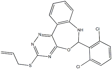 3-(allylsulfanyl)-6-(2,6-dichlorophenyl)-6,7-dihydro[1,2,4]triazino[5,6-d][3,1]benzoxazepine,353518-33-9,结构式